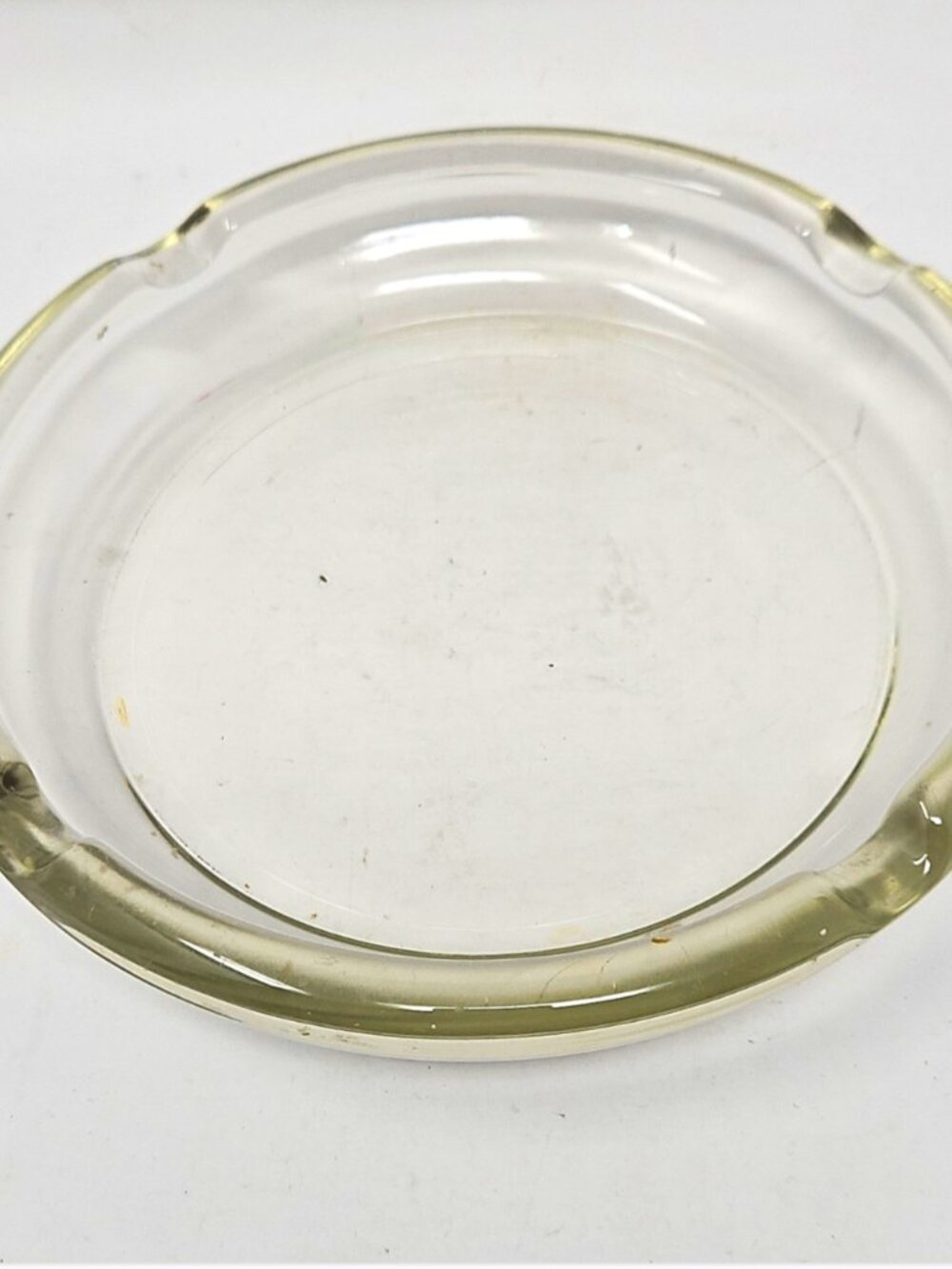 Vintage MCM 1960s Mid Century Mod Thick Molded Glass Cigar Ashtray Catch-All 8"